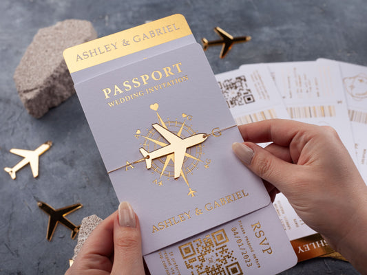 Passport Style Destination Wedding Invitation