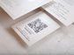 Foil printed rsvp card with QR code