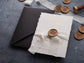 Black and Gold Wedding Invitation, Deckled Edge Paper and Gold Foil Printed Wedding Invite