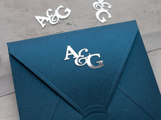 Acrylic initials wedding envelope seals