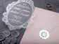 Acrylic wedding invitation with silver foil