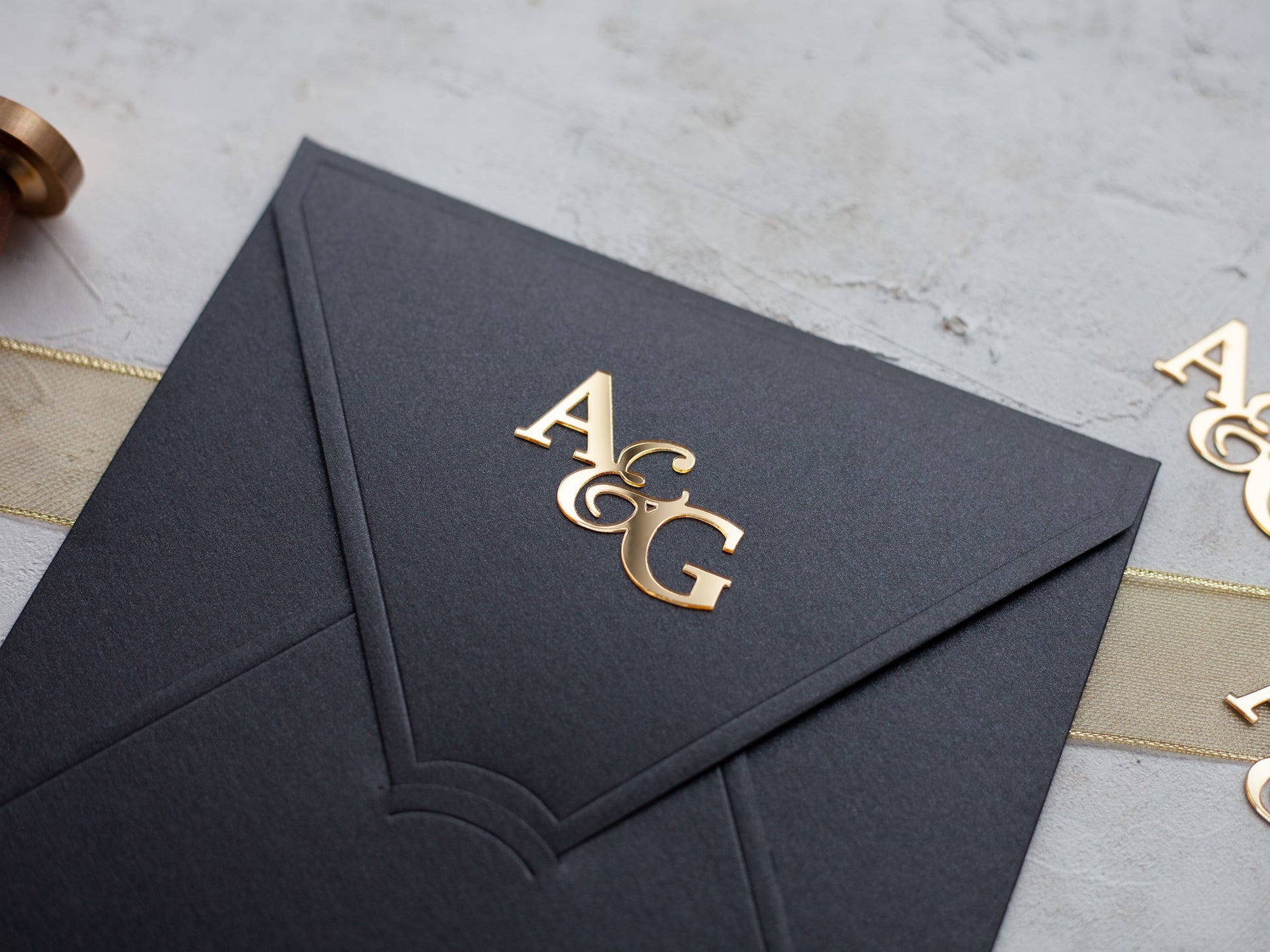 Elegant Gold Wax & Seal for Wedding Invitations - Pre-Made Monogram and  Custom Options Available