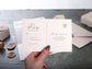 Folded wedding invitation with rsvp page