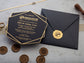 Formal black and gold business invitation