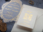 Elegant Acrylic Wedding Invitation with Gold Foil Letters and Ivory Envelope