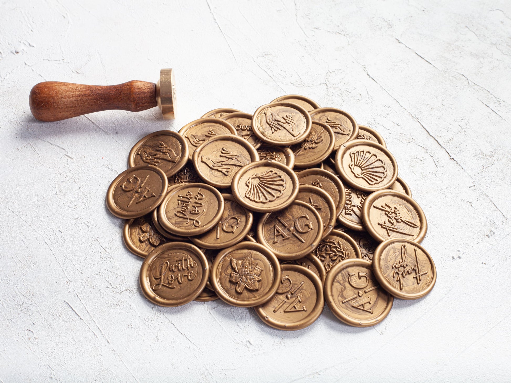Personalized gold wax seal