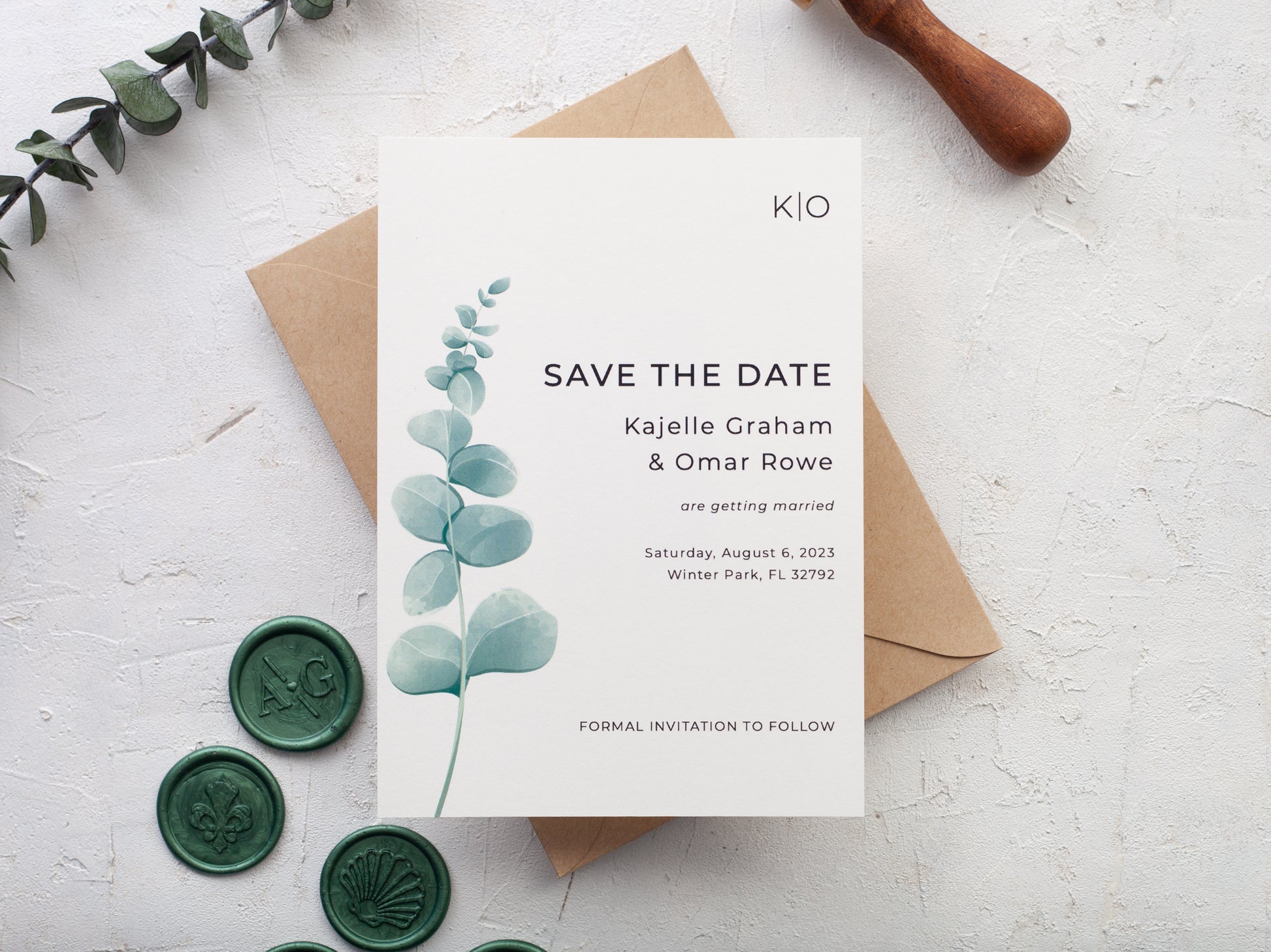 simple wedding save the date card