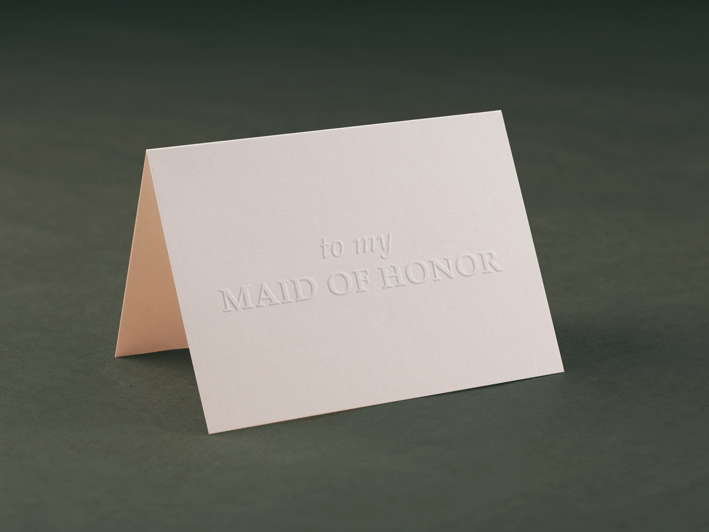 Embossed to my MAID OF HONOR Wedding Day Card