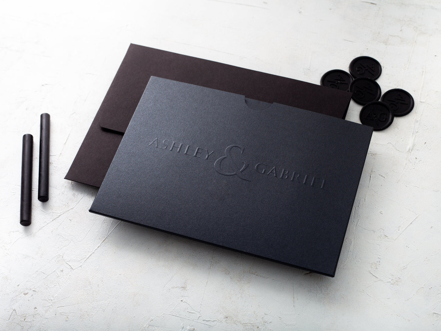 Luxury black wedding invitation